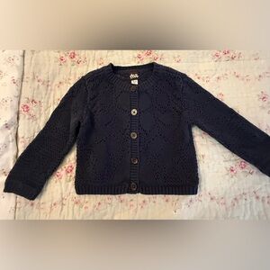 Tea Collection Knit Lace Cardigan - Indigo 18 to 24 months EUC